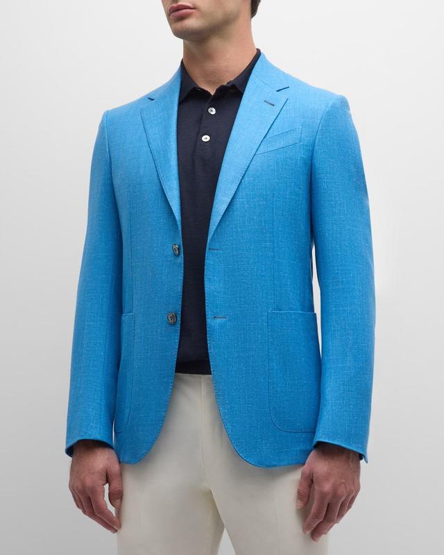 Mens Solid Cashmere-Linen Blazer Product Image