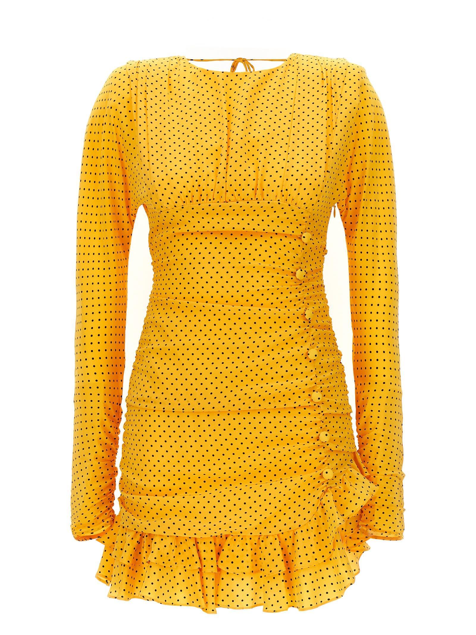 ALESSANDRA RICH Ruched Mini Dress In Yellow Product Image