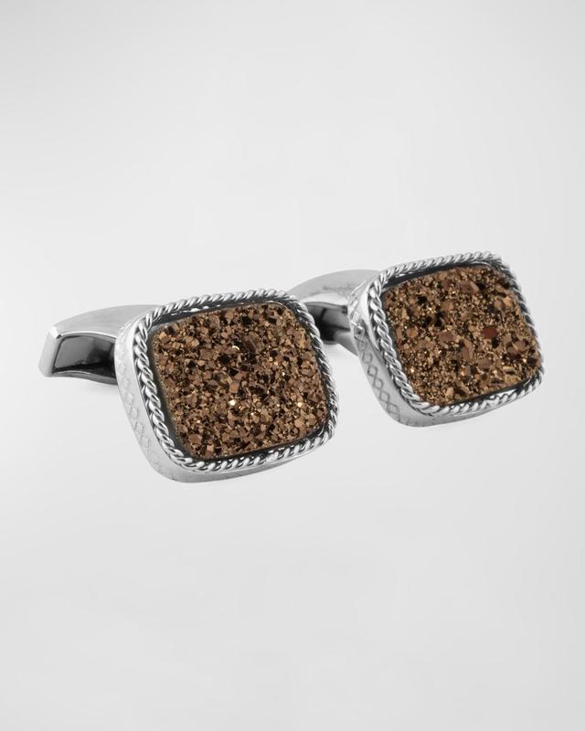 Mens Glittering Rock Drusy Cufflinks Product Image