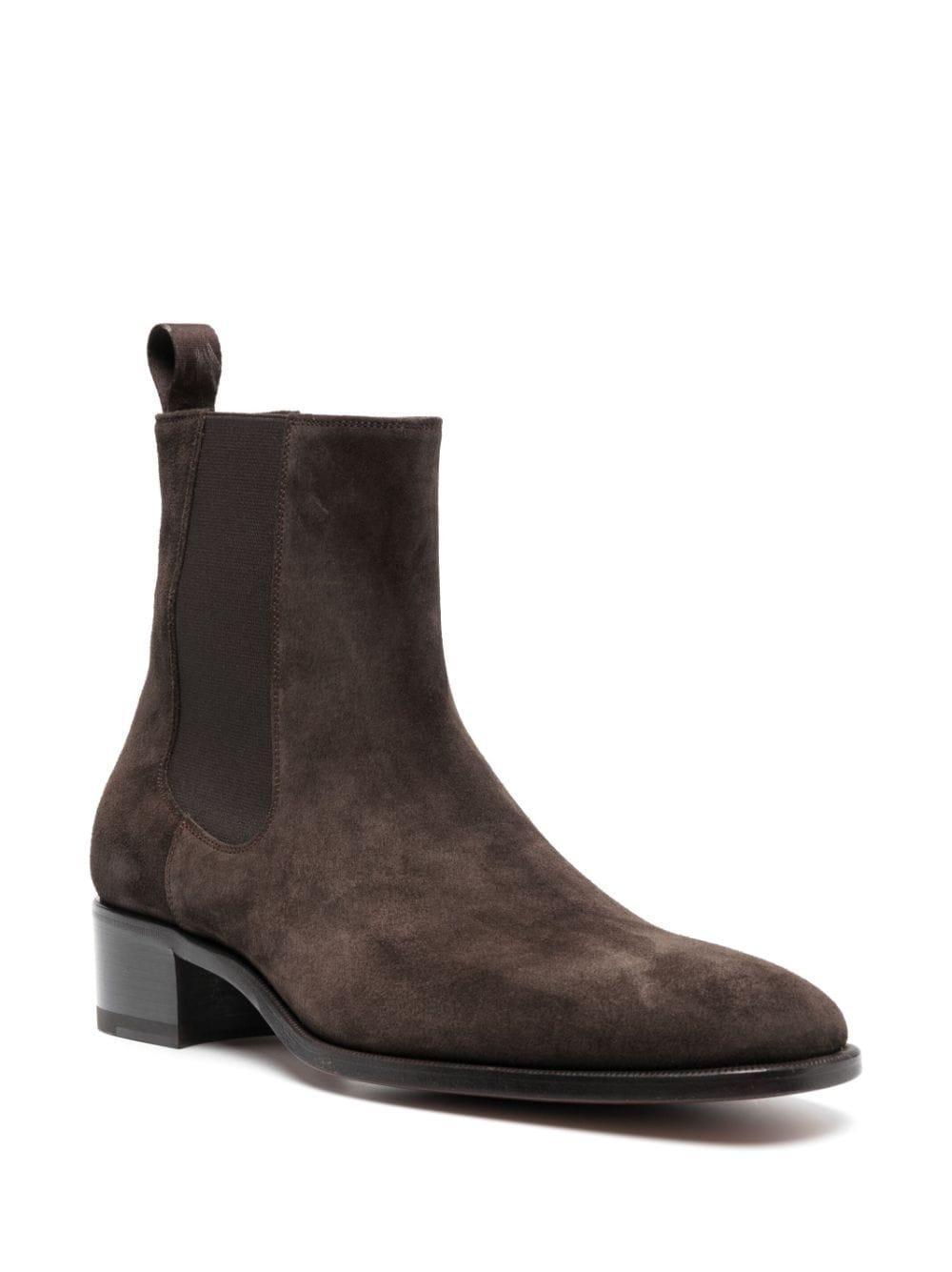 Men's Alec Suede Ankle Chelsea Boots In Brown Product Image