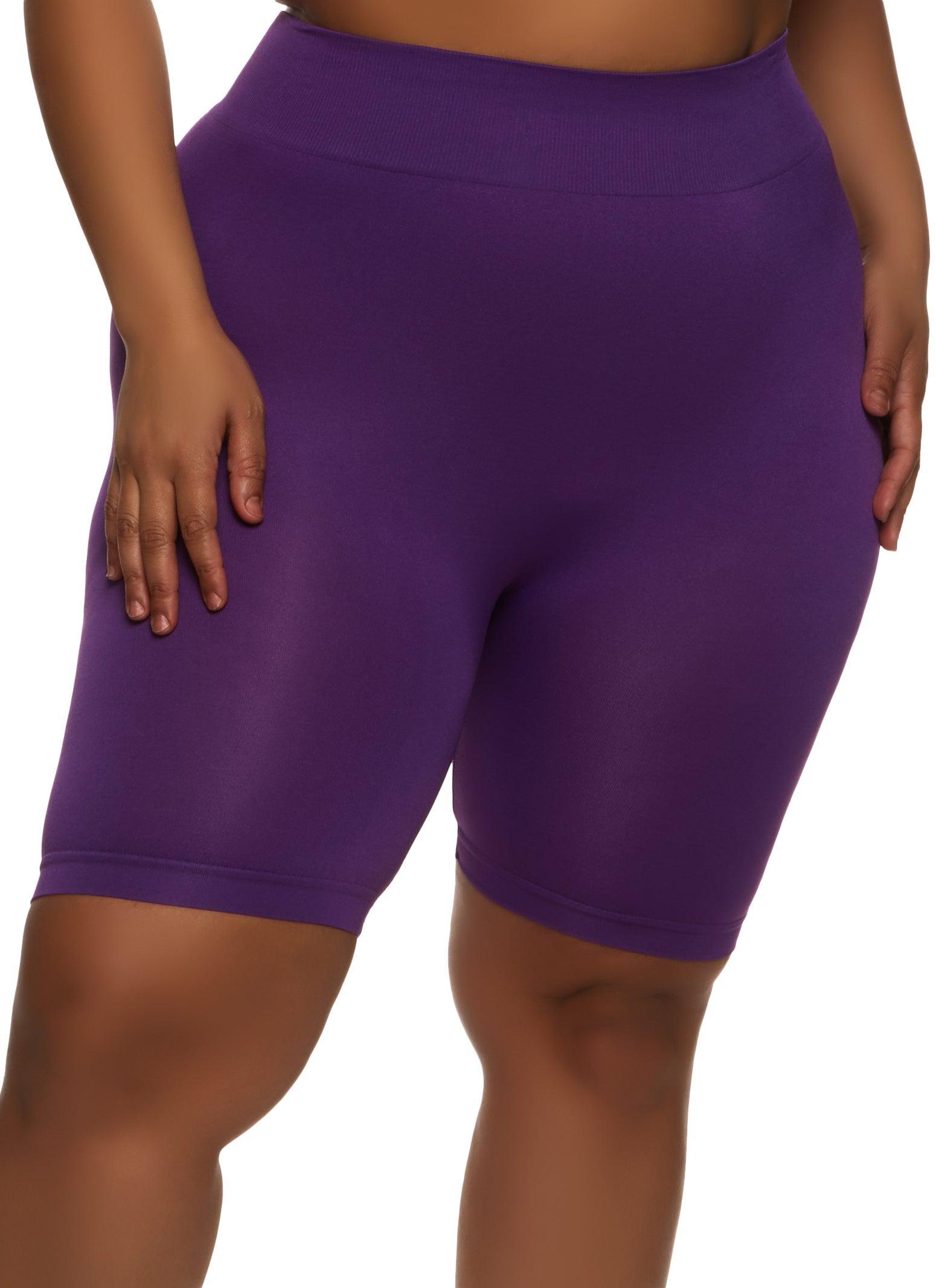 Womens Plus Size High Waist Seamless Bike Shorts Product Image