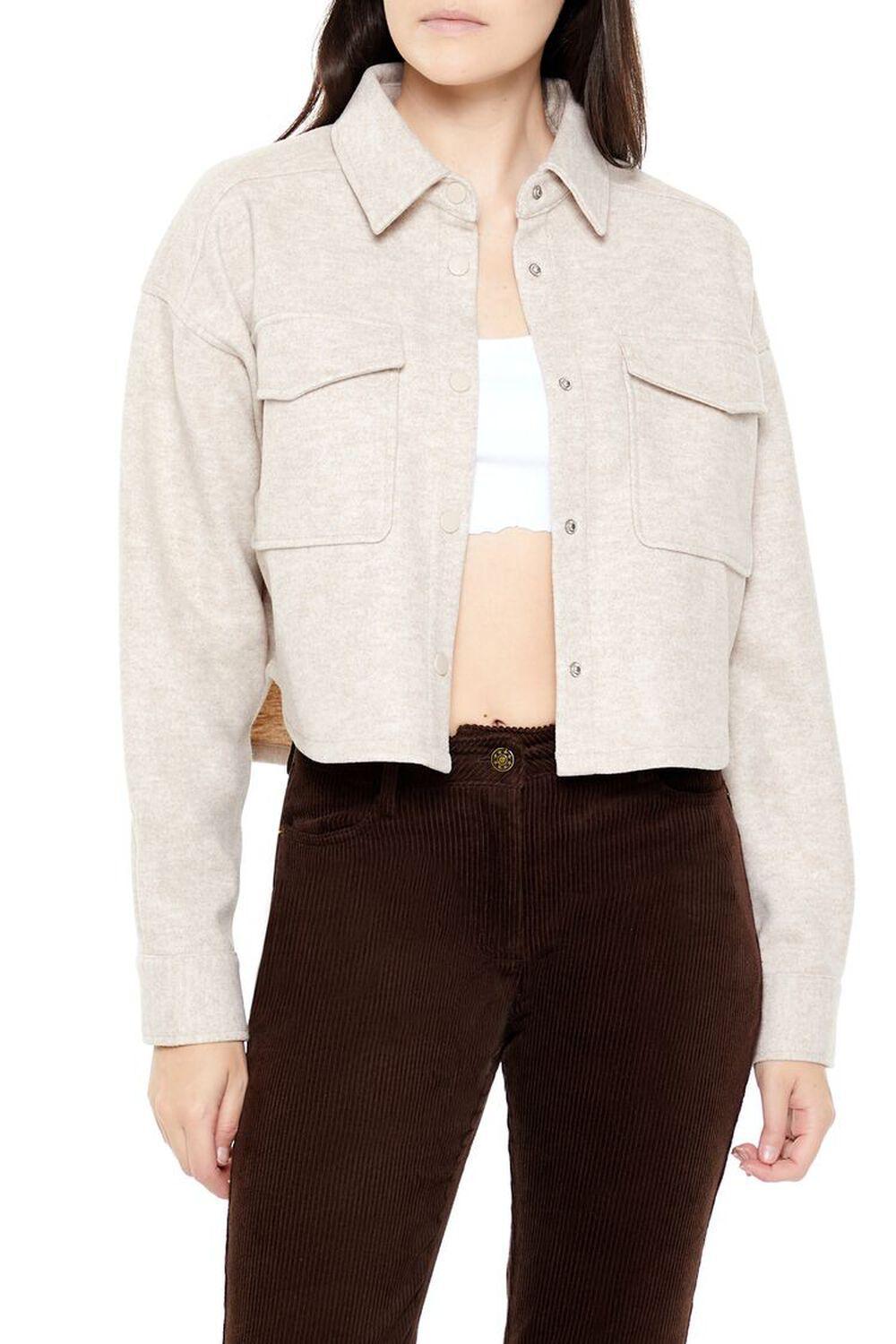 Boxy Cropped Shacket | Forever 21 Product Image