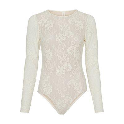 Lace Bodysuit In Pink Product Image