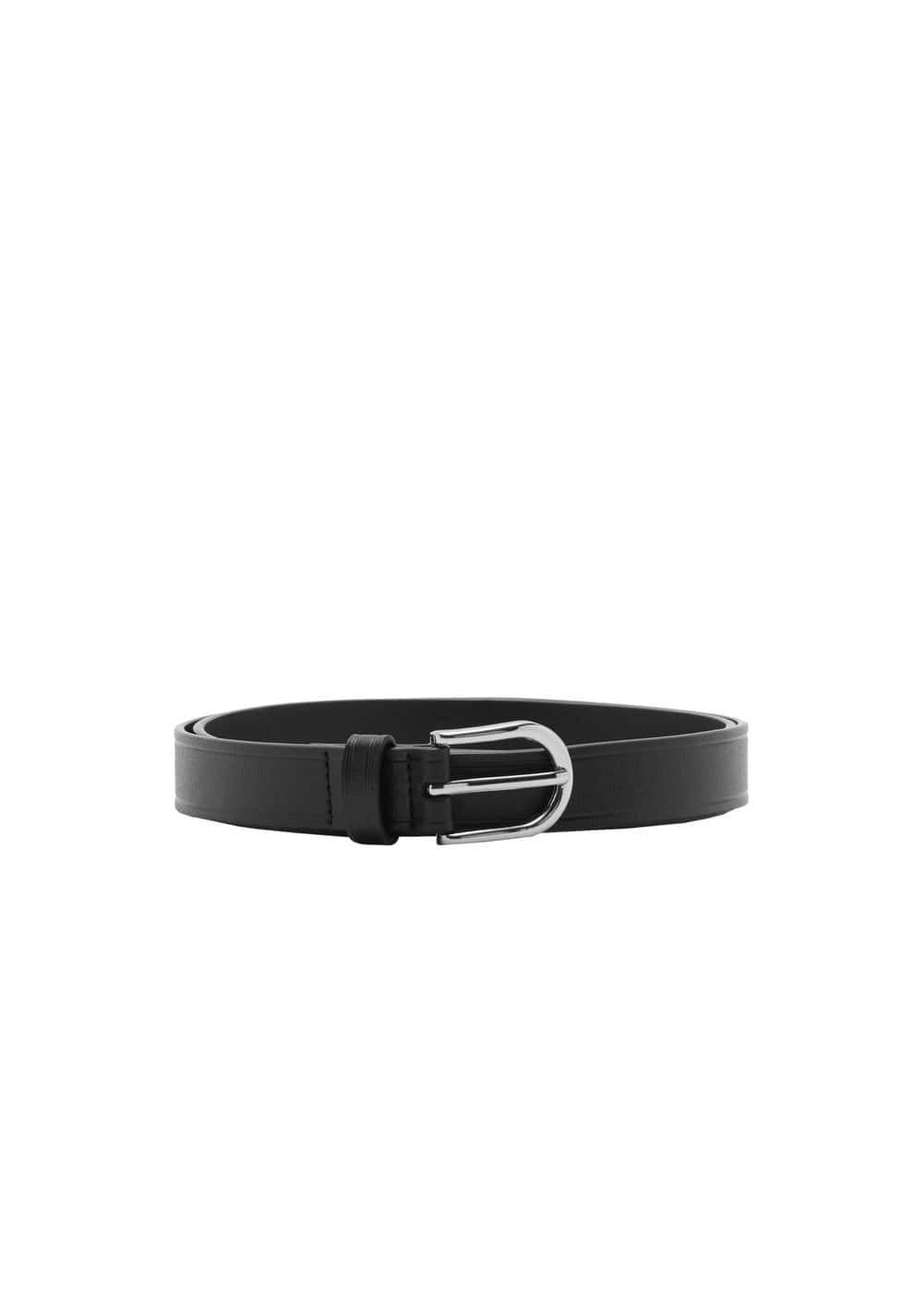 MANGO MAN - Pebbled leather belt blackMen Product Image