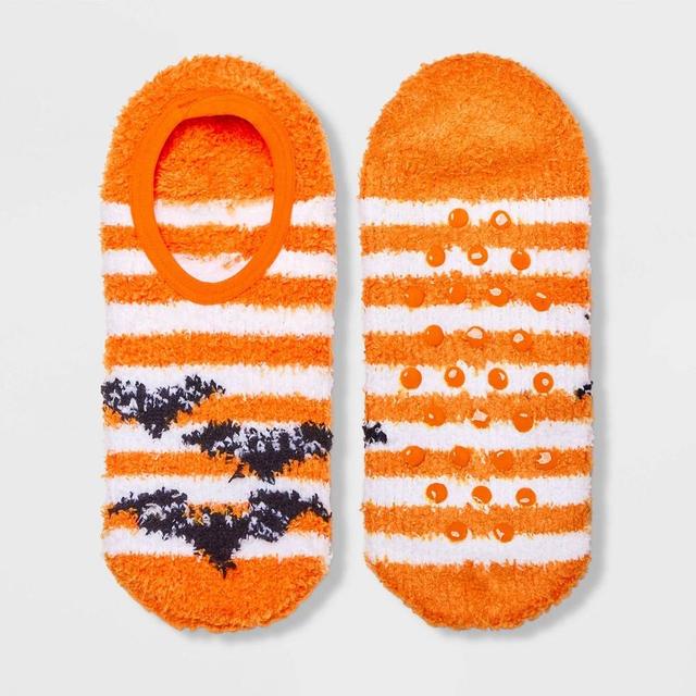 Womens Striped Bats Halloween Cozy Liner Socks with Grippers - Hyde & EEK! Boutique /White 4-10 Product Image