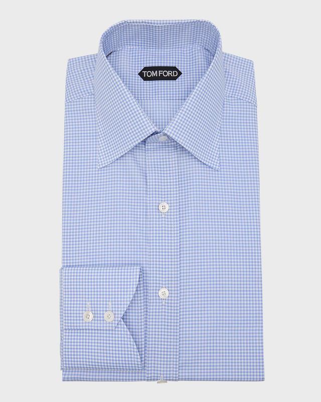 Mens Twill Micro-Gingham Slim-Fit Dress Shirt Product Image