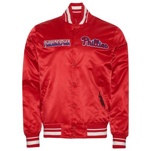 Pro Standard Mens Phil. Phillies Turn It Up M Rib Satin Jacket - Blue/Red Product Image