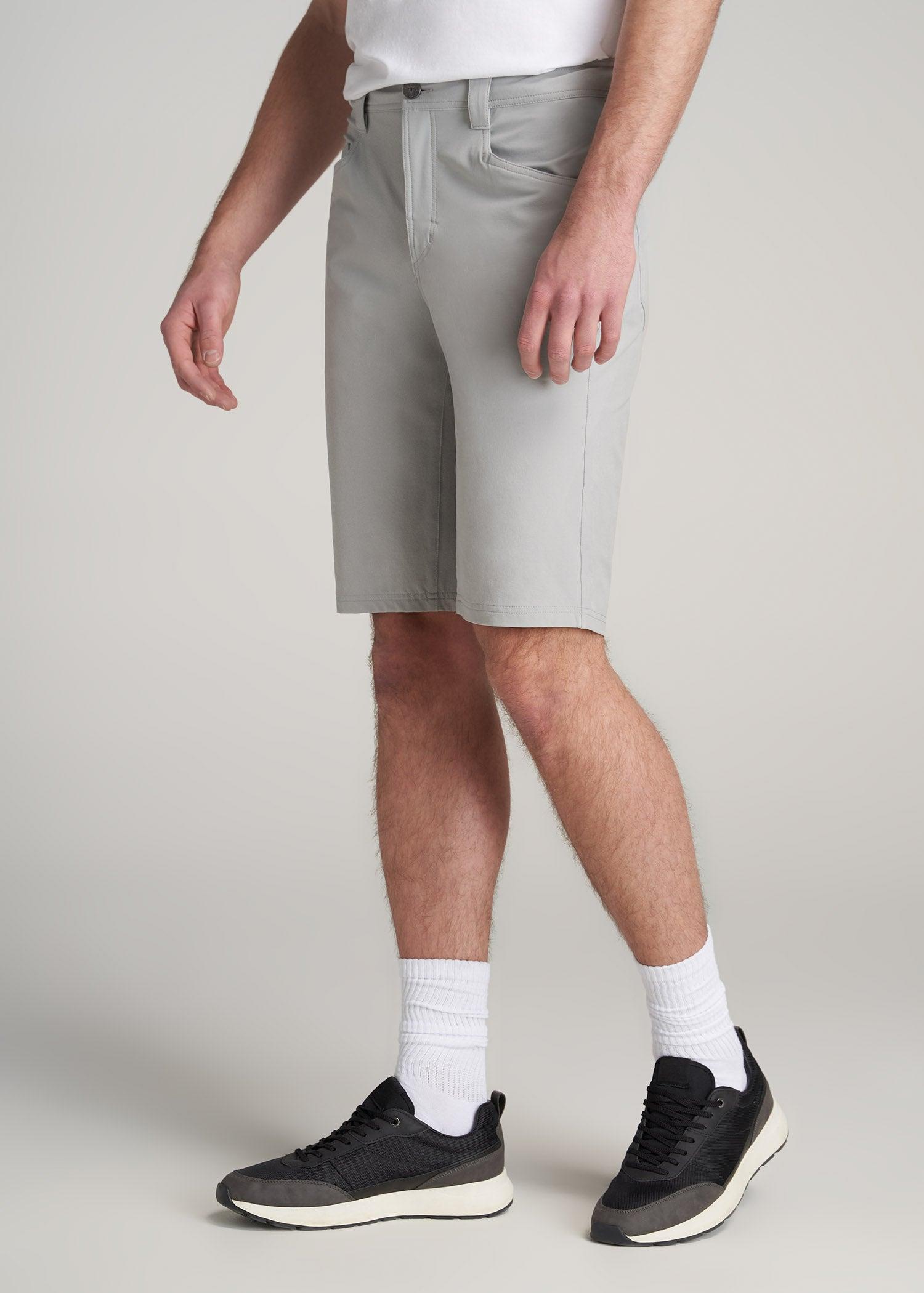 Hiking Shorts for Tall Men in Light Grey Product Image