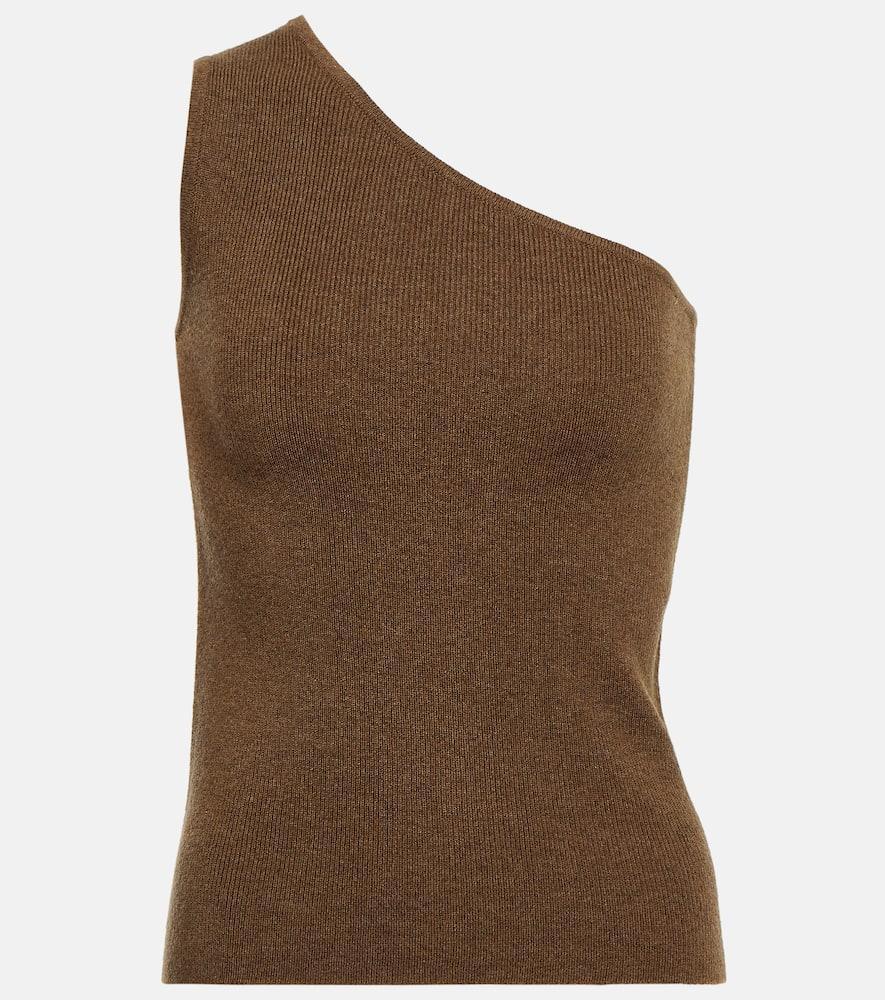 MAX MARA Vetro One-shoulder Wool And Cashmere Top In Brown Product Image