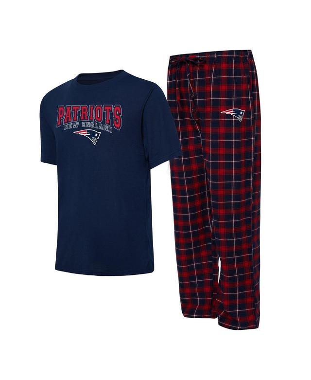 Mens Concepts Sport /Red New England Patriots Arctic T-Shirt & Pajama Pants Sleep Set Blue Product Image