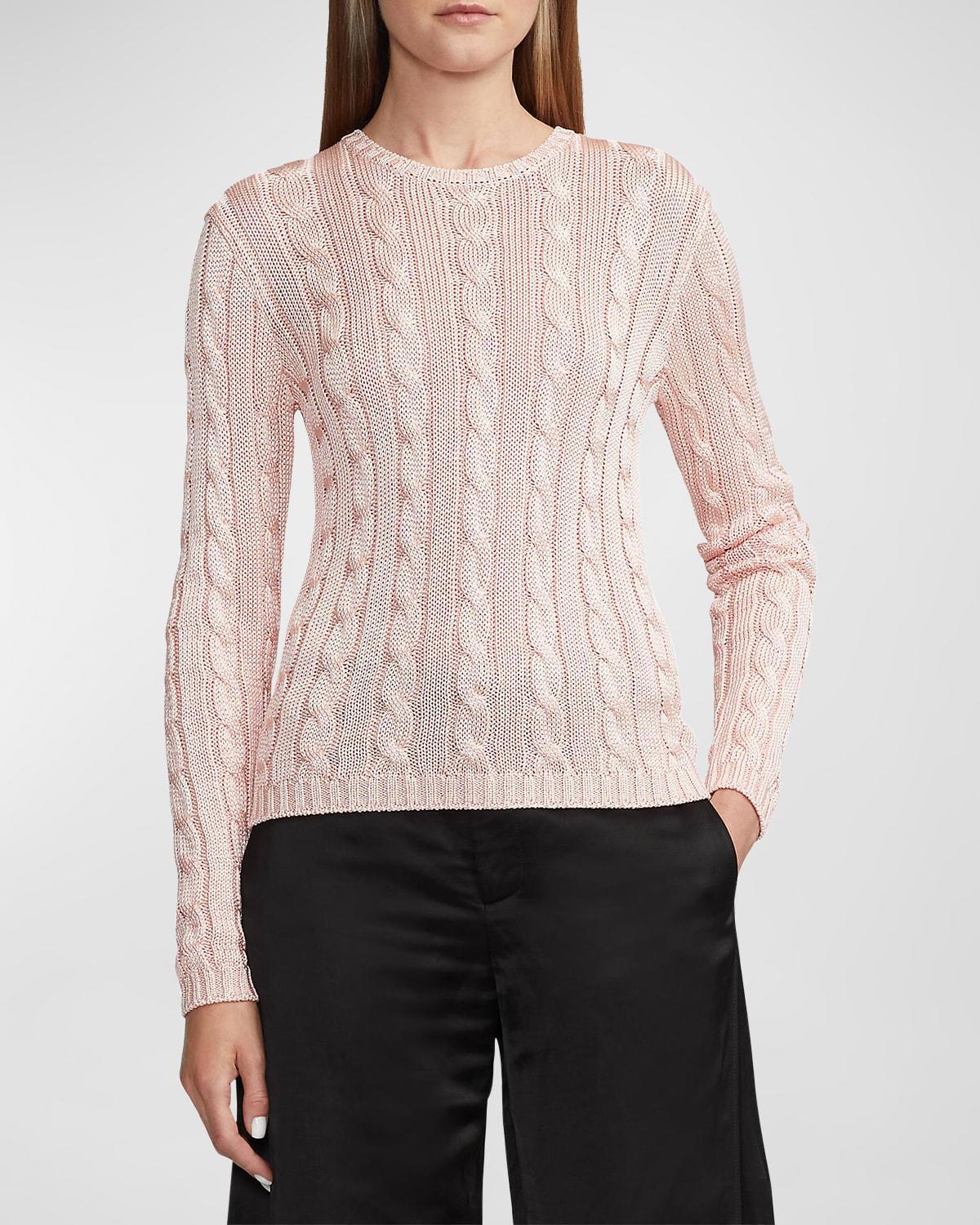 Womens Silk Cable-Knit Sweater product image