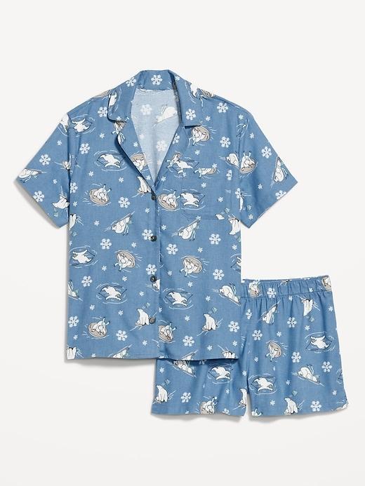 Printed Flannel Pajama Set Product Image