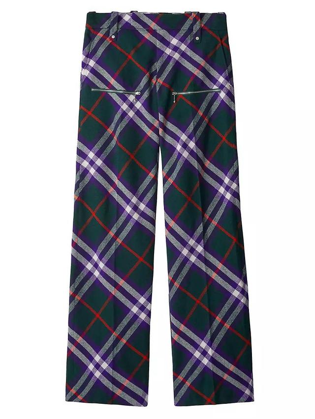 Check Wool Trousers Product Image