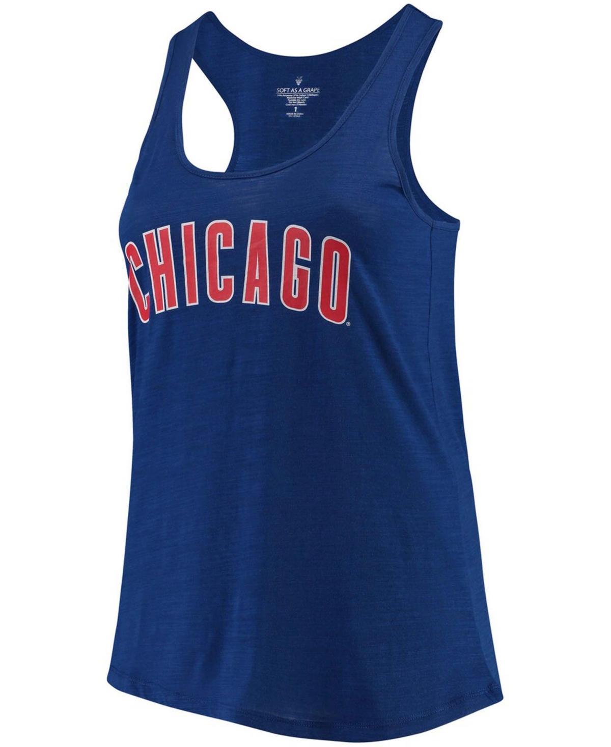 Womens Soft as a Grape Royal Chicago Cubs Plus Size Swing for the Fences Racerback Tank Top Product Image