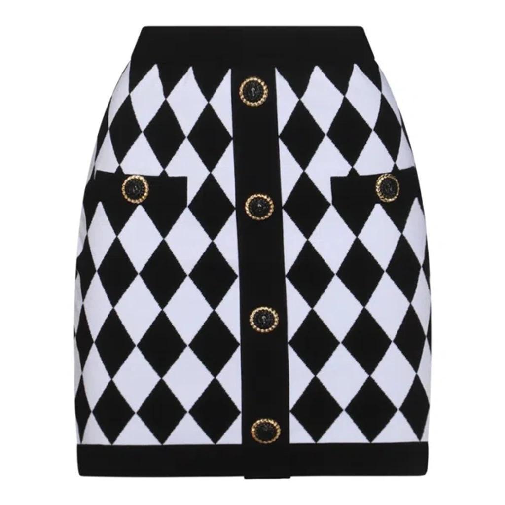 Balcke And White Viscose Blend Skirt In Black Product Image