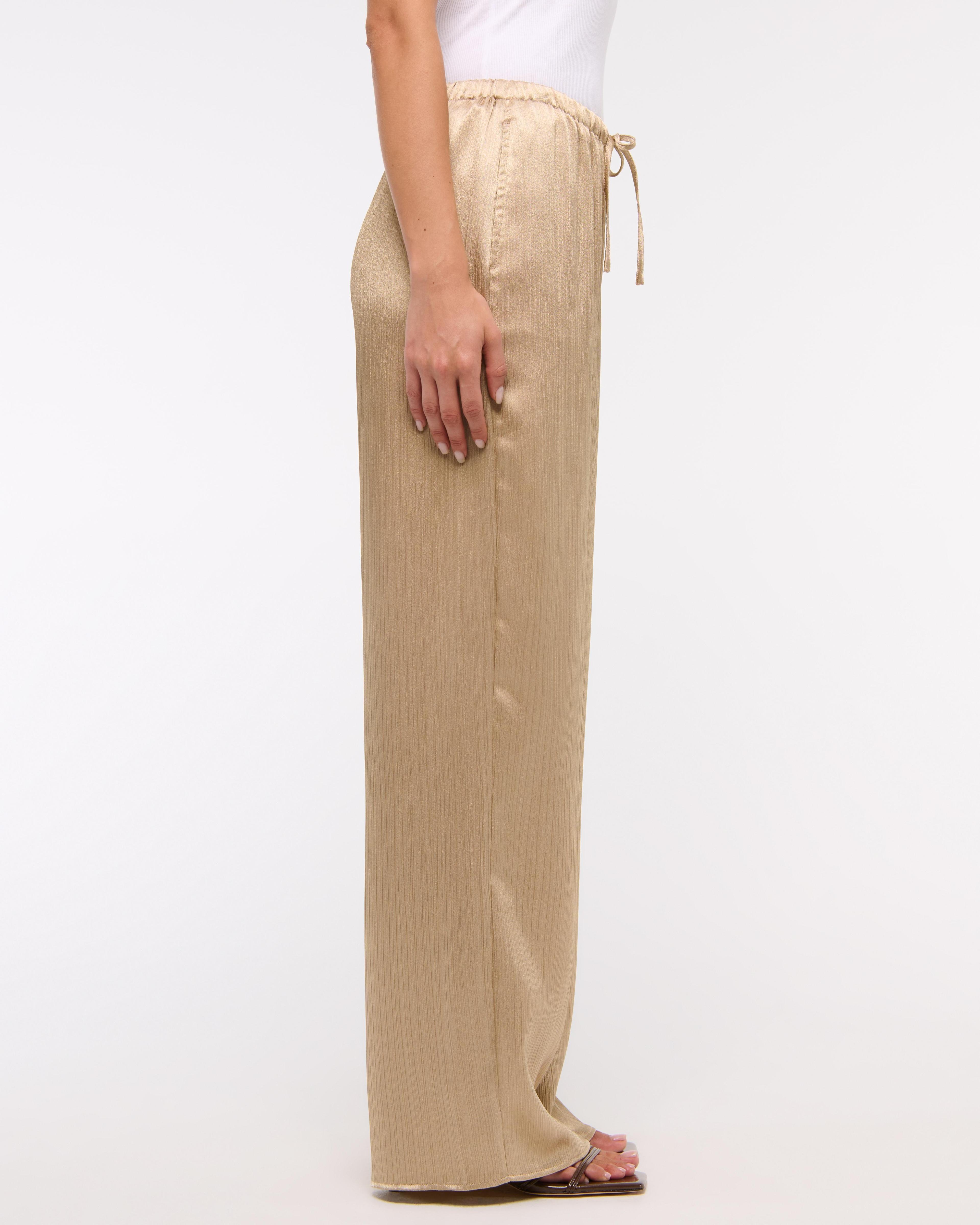 Textured Satin Pull-On Pant Product Image