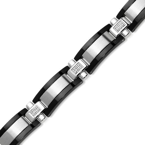 Men's 1/4 CT. T.w. Diamond Bracelet in Two-Tone Stainless Steel - 8.25" Product Image