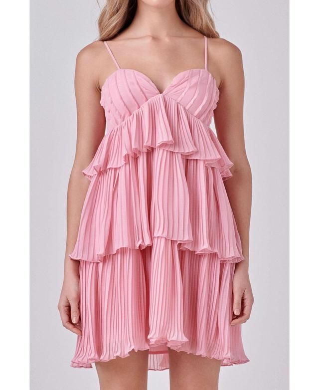 Womens Chiffon Pleated Corset Mini Dress Product Image