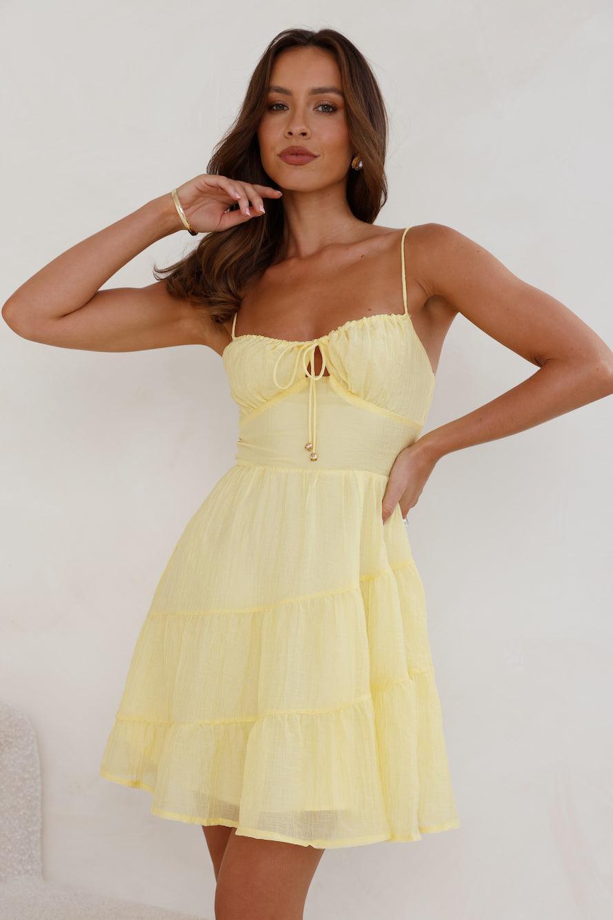 Behind The Clouds Mini Dress Yellow Product Image