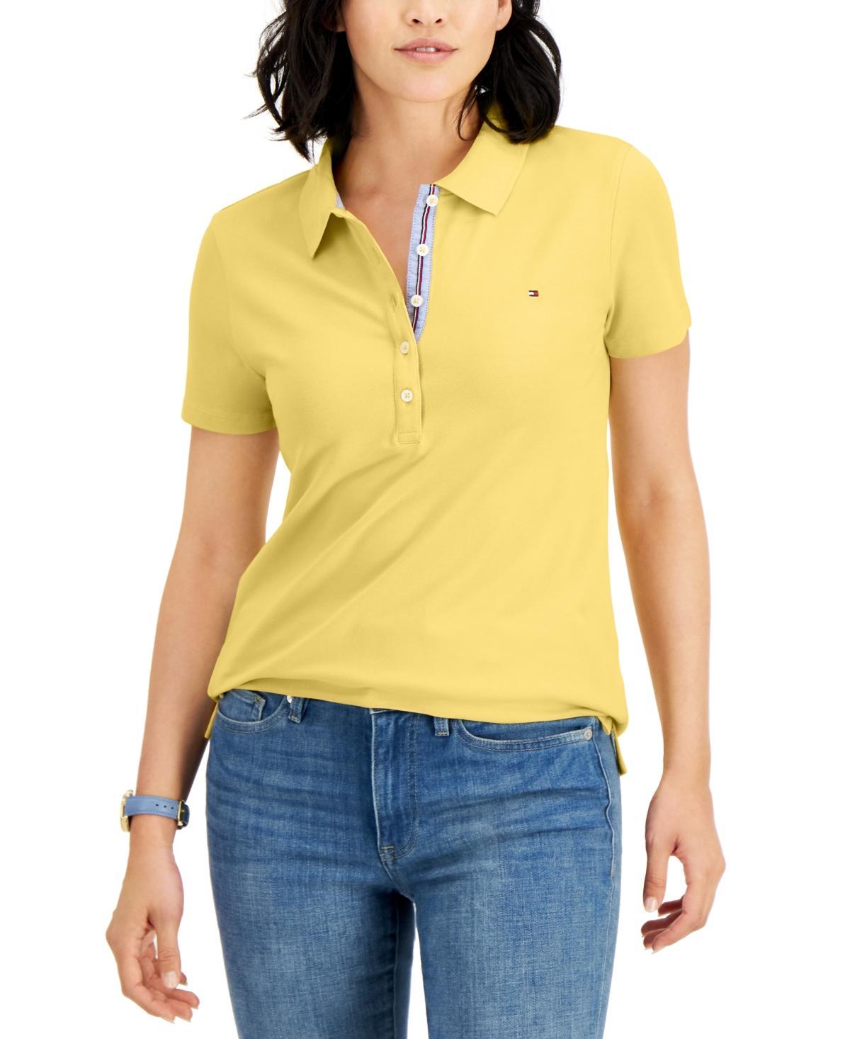 Tommy Hilfiger Solid Short Sleeve Polo Women's Clothing Product Image