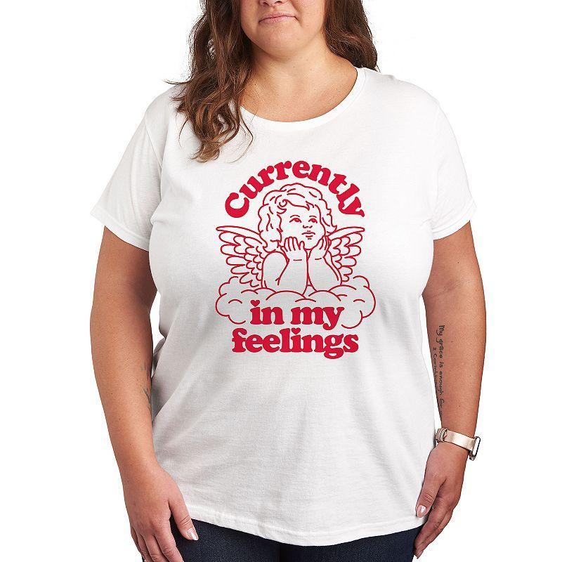 Missy Plus Size Cupid In My Feelings Graphic Tee, Womens White Product Image