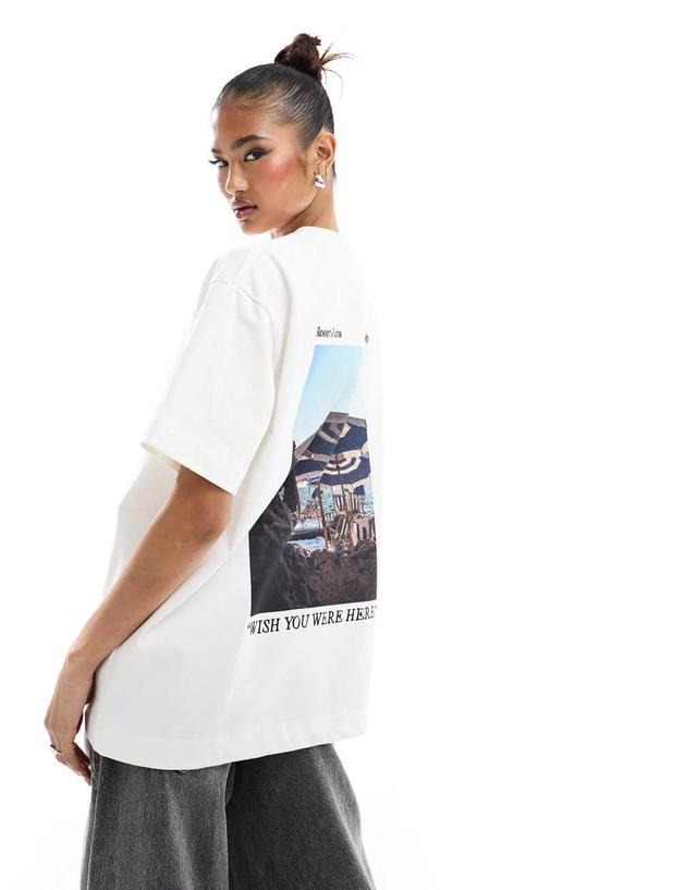 The Couture Club photographic back T-shirt in off white Product Image