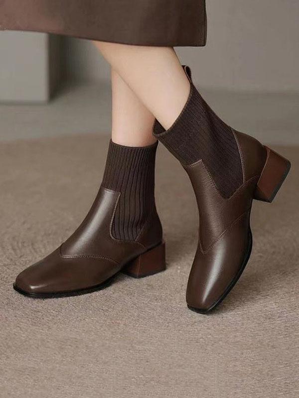 Solid Color Split-Joint Boots Chelsea Boots Product Image