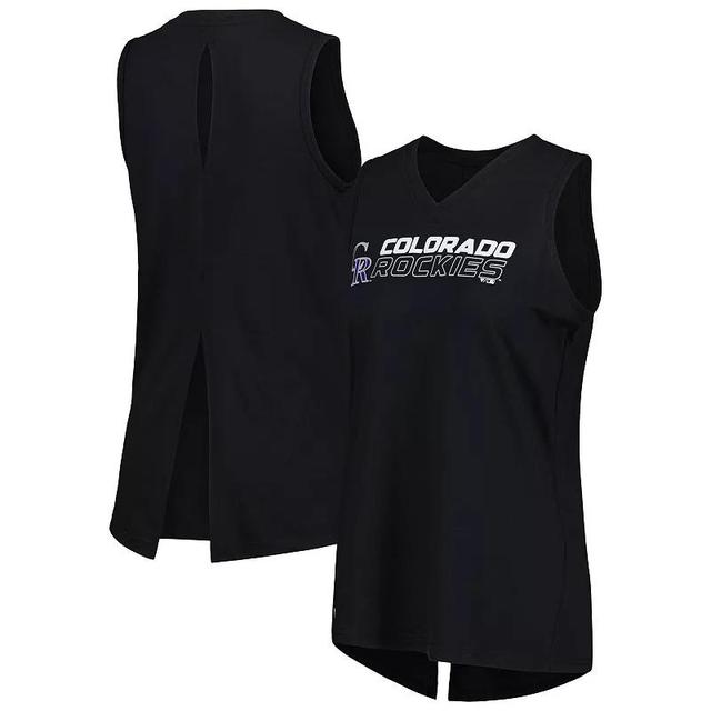 Womens LevelWear Black Colorado Rockies Paisley Chase V-Neck Tank Top Product Image