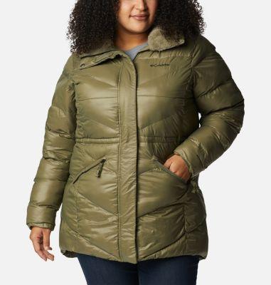 Plus Size Columbia PEAK TO PARK II Faux-Fur Hood Insulated Jacket, Womens, Size: 1XL, Green Product Image