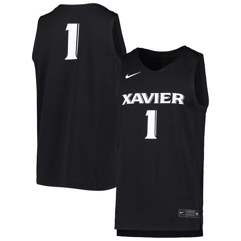 Mens Nike #1 Black Xavier Musketeers Team Replica Basketball Jersey Product Image