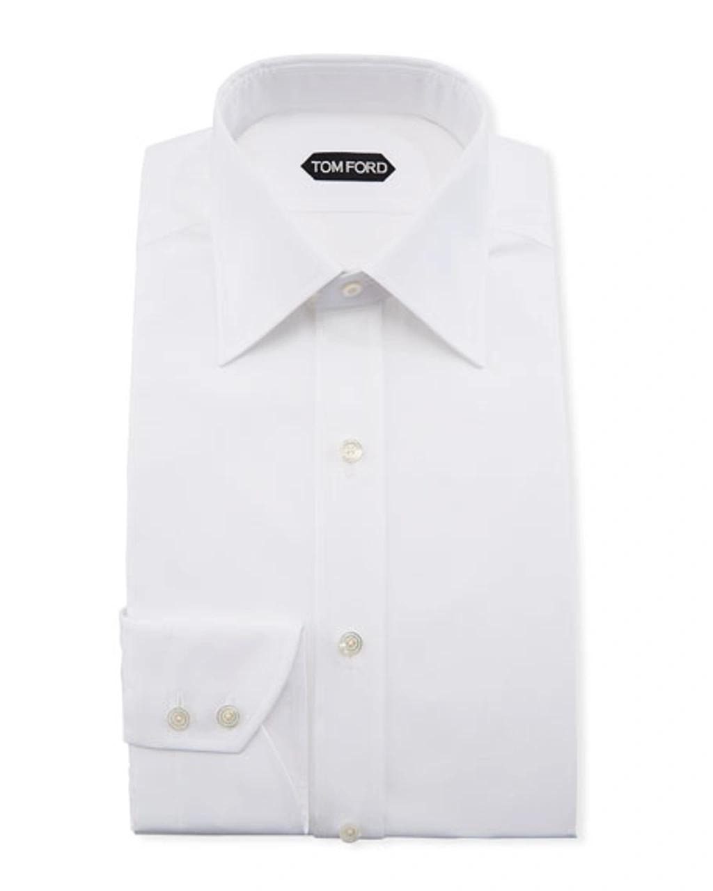 TOM FORD Classic French-cuff Slim-fit Dress Shirt, White Product Image