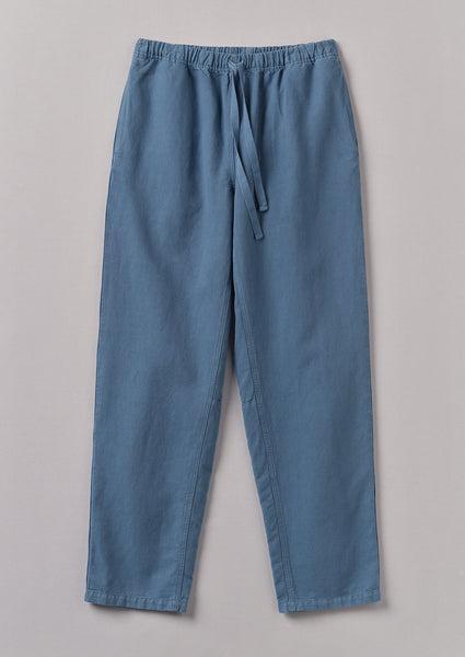 Alfie Garment Dyed Herringbone Pants | Slate Blue Product Image