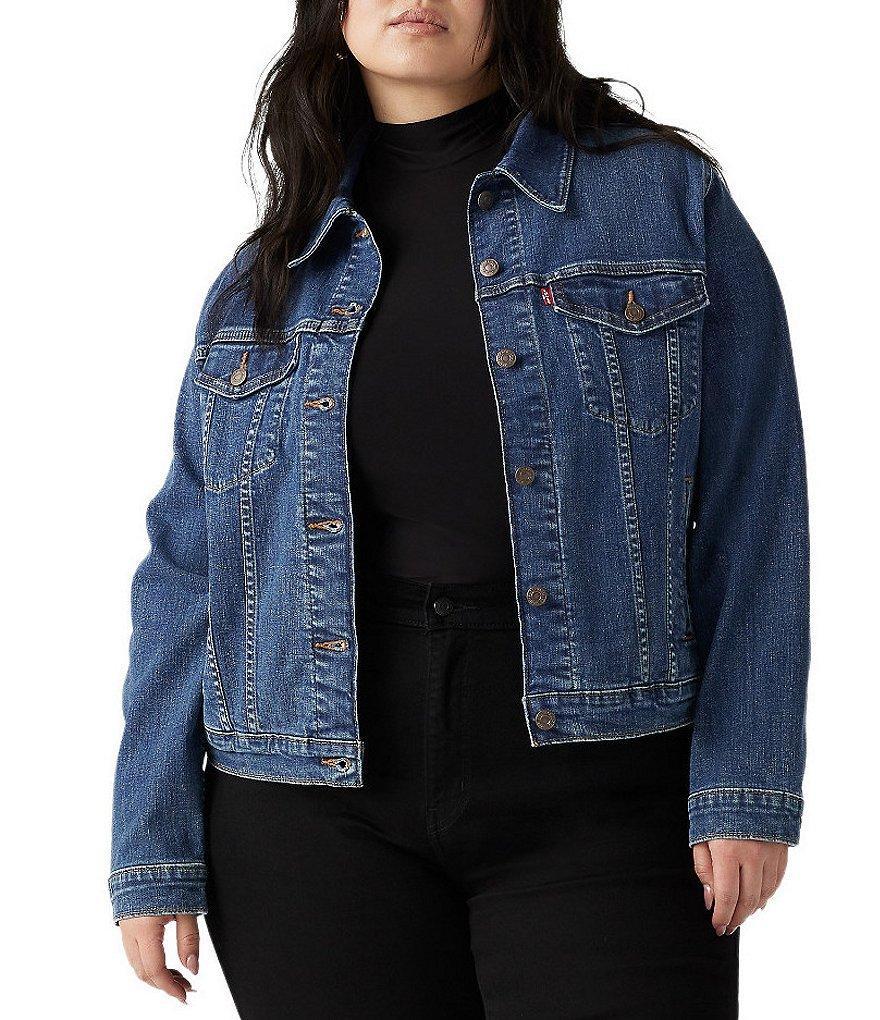 Levi's® Plus Size Point Collar Long Sleeve Original Trucker Jacket Product Image