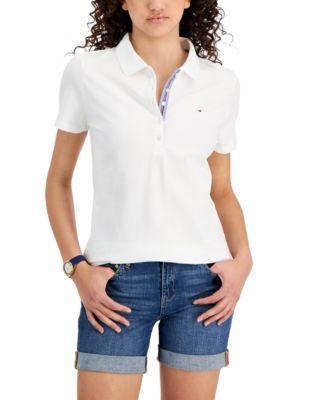 Tommy Hilfiger Womens Solid Short-Sleeve Polo Top product image