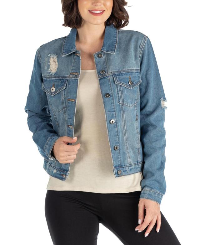 24seven Comfort Apparel Womens Timeless Denim Jacket Product Image