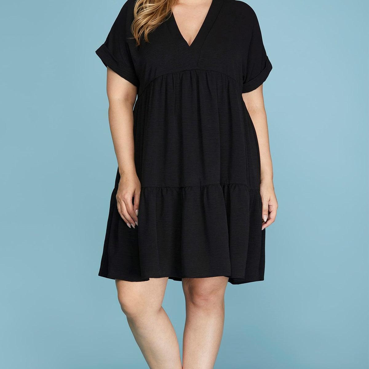 Drop Shoulder V-neck Woven Dress product image