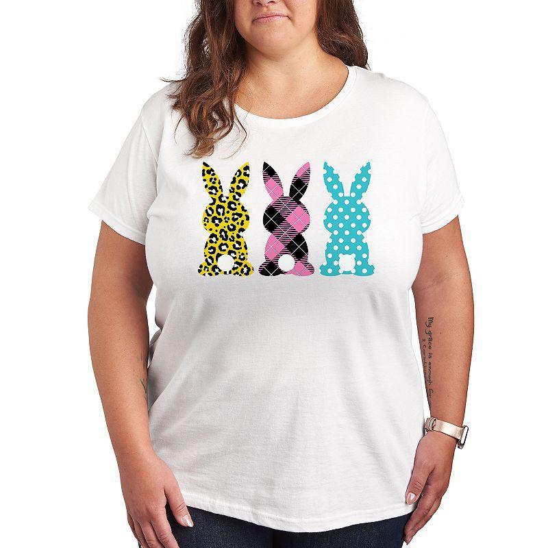 Plus Size Patterned Bunnies Graphic Tee, Womens Product Image