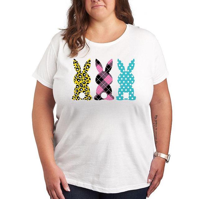 Plus Size Patterned Bunnies Graphic Tee, Womens Product Image