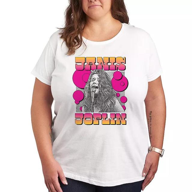 Plus Janis Joplin Drawing Graphic Tee, Womens Product Image