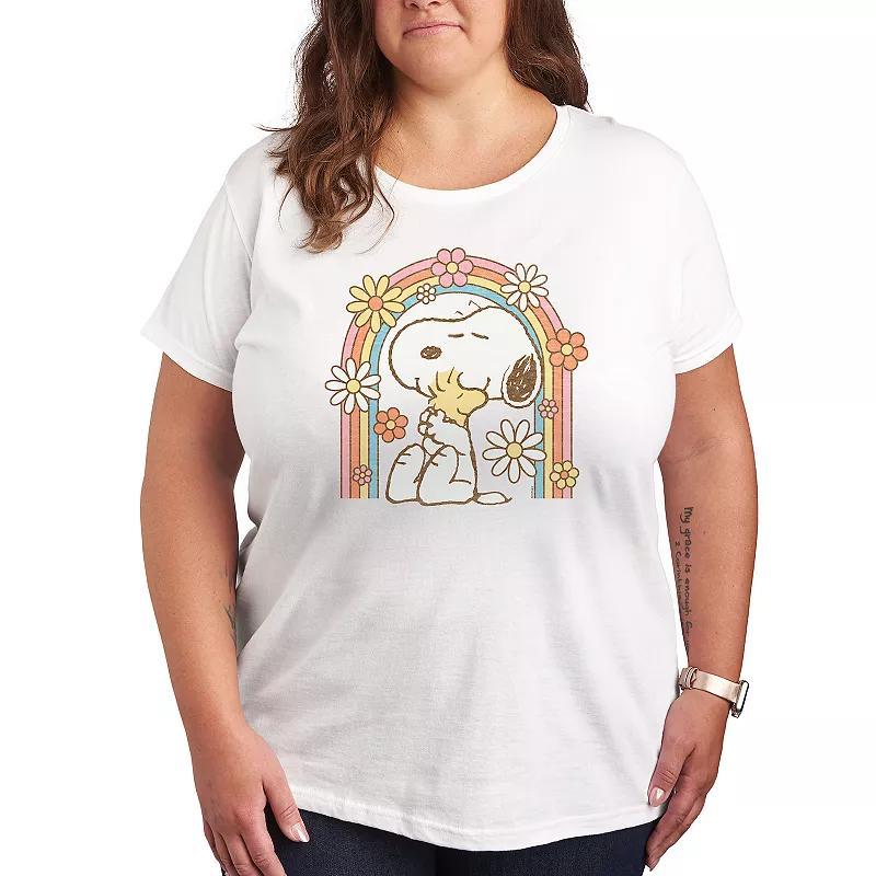 Womens Peanuts Snoopy & Woodstock Rainbow Graphic Tee, Girls product image