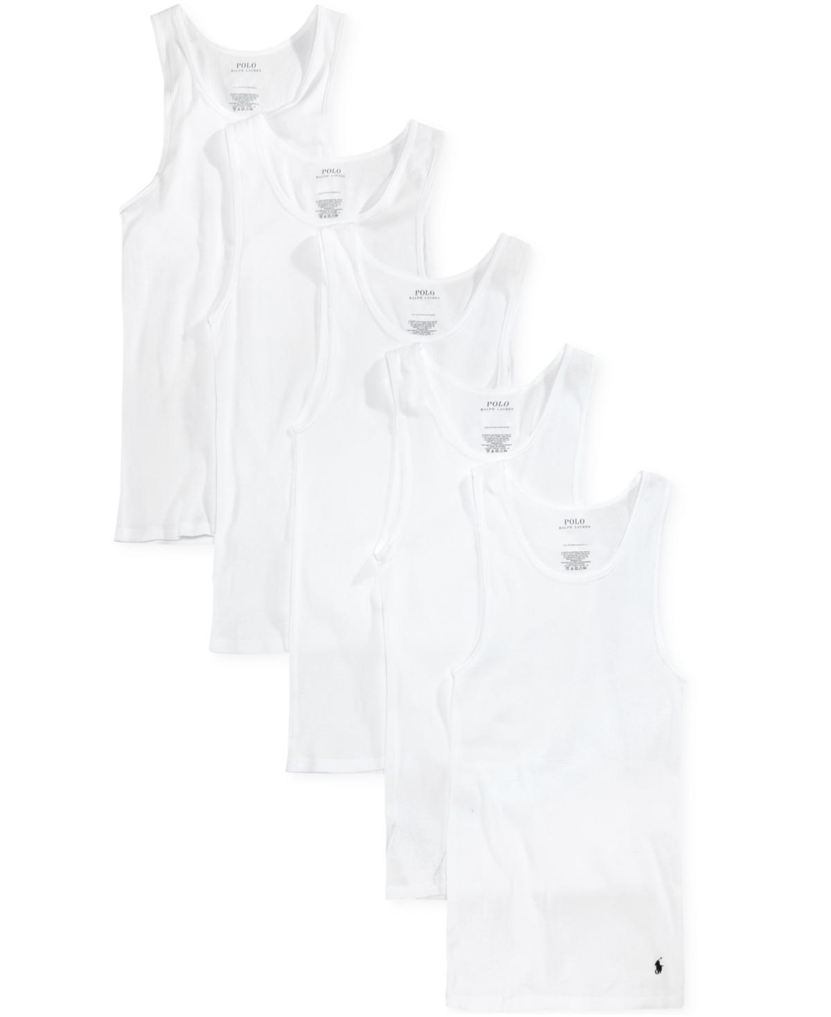 Polo Ralph Lauren Cotton Ribbed Classic Fit Tanks, Pack of 5 Product Image