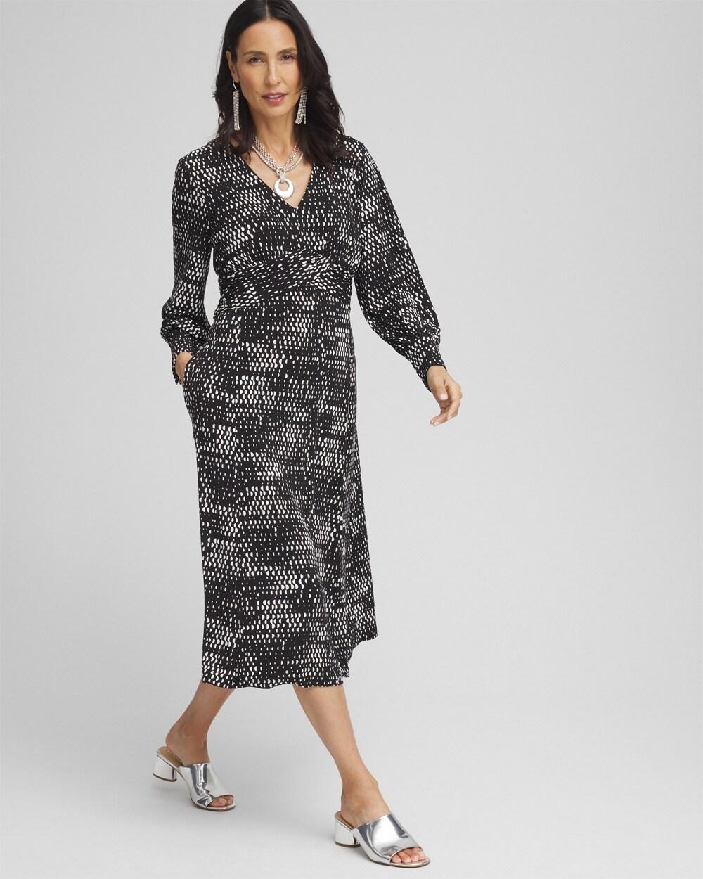 Long Sleeve Surplice Midi Dress Product Image