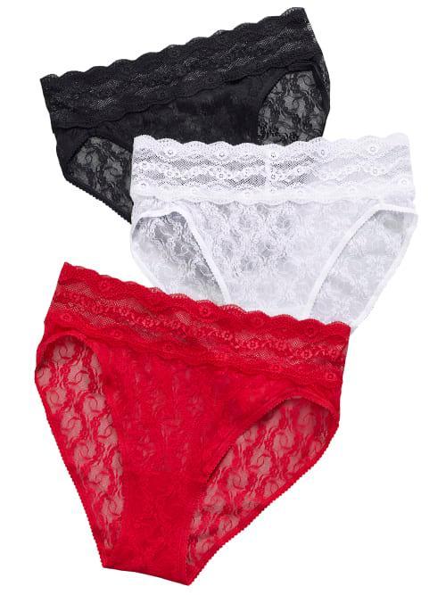 b. temptD by Wacoal Assorted 3-Pack Lace Kiss High Cut Briefs Product Image