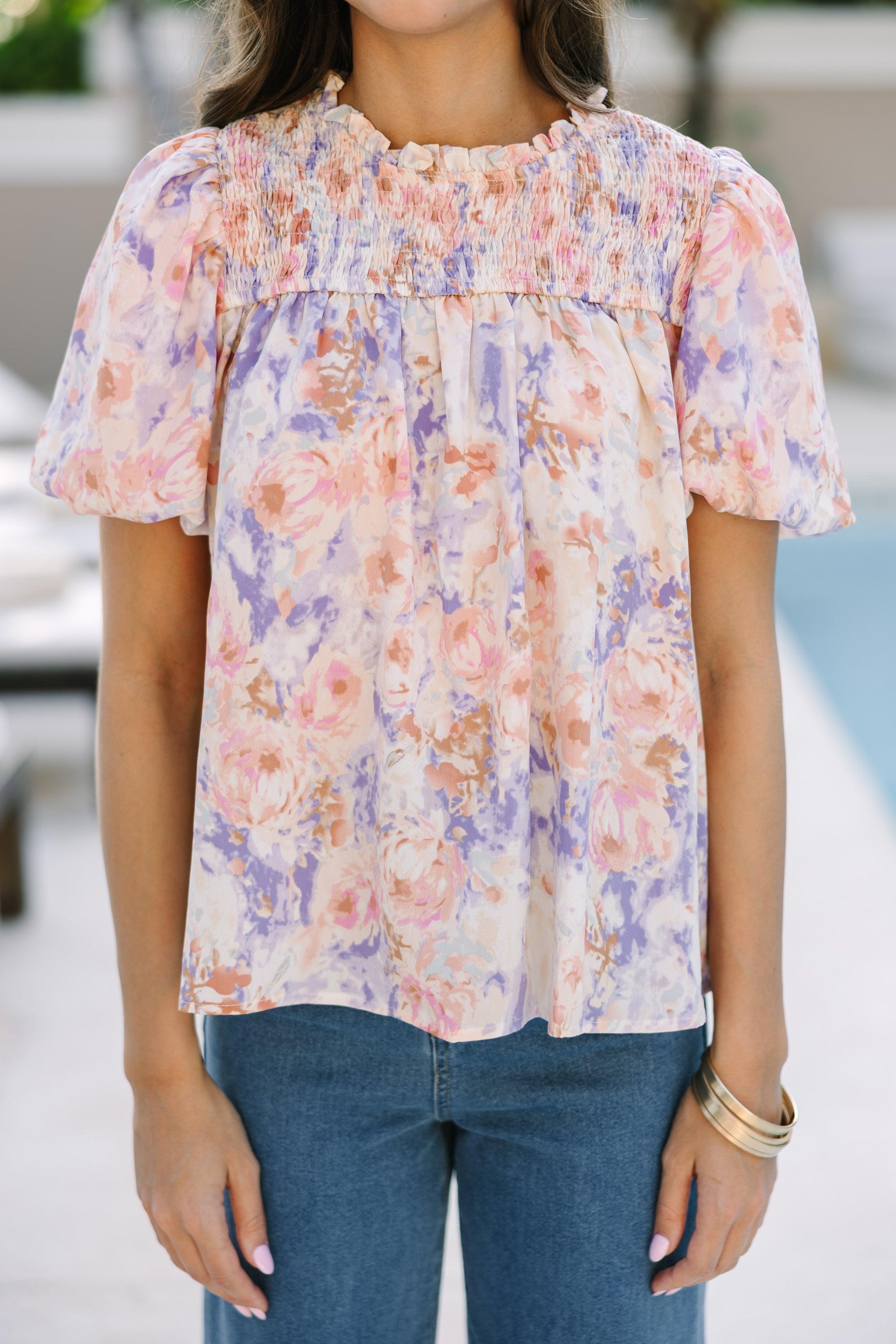 Just My Type Blush Pink Floral Blouse Female Product Image