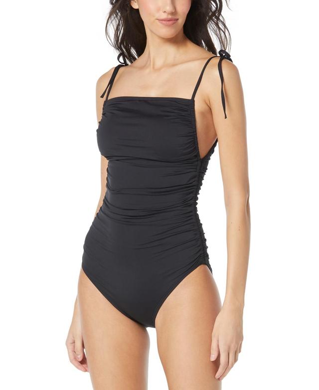 Vince Camuto Womens Shirred Tie-Strap One-Piece Swimsuit Womens Swimsuit Product Image