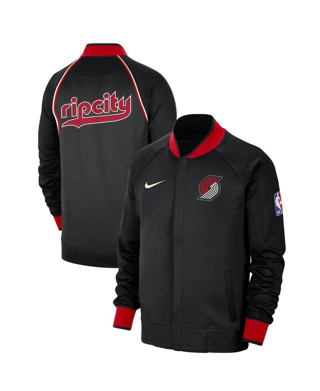 Mens Nike Black Portland Trail Blazers 2023/24 City Edition Authentic Showtime Performance Raglan Full-Zip Jacket Product Image