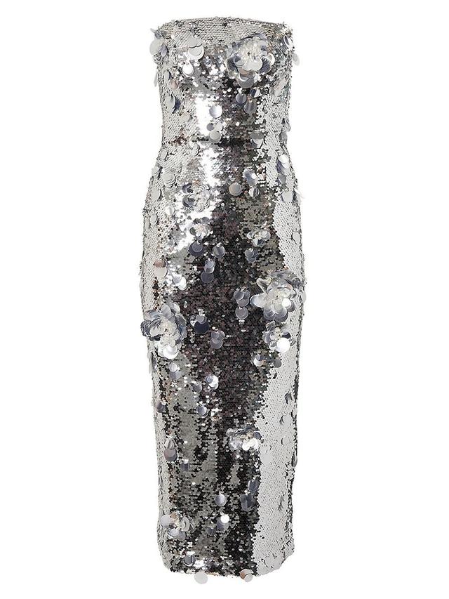 Womens Strapless Sequin Midi-Dress Product Image