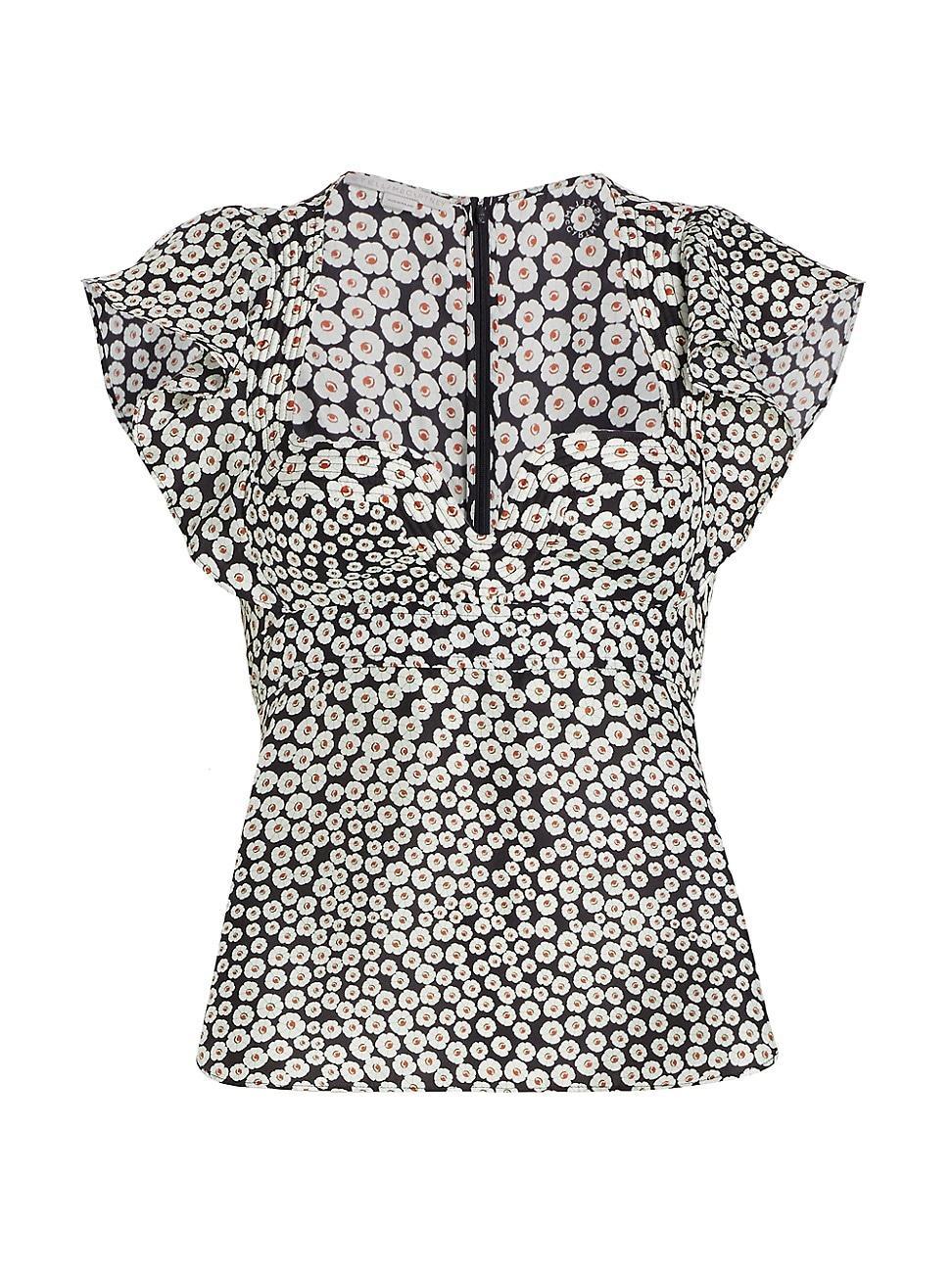 Womens Ditsy Floral Silk Top Product Image