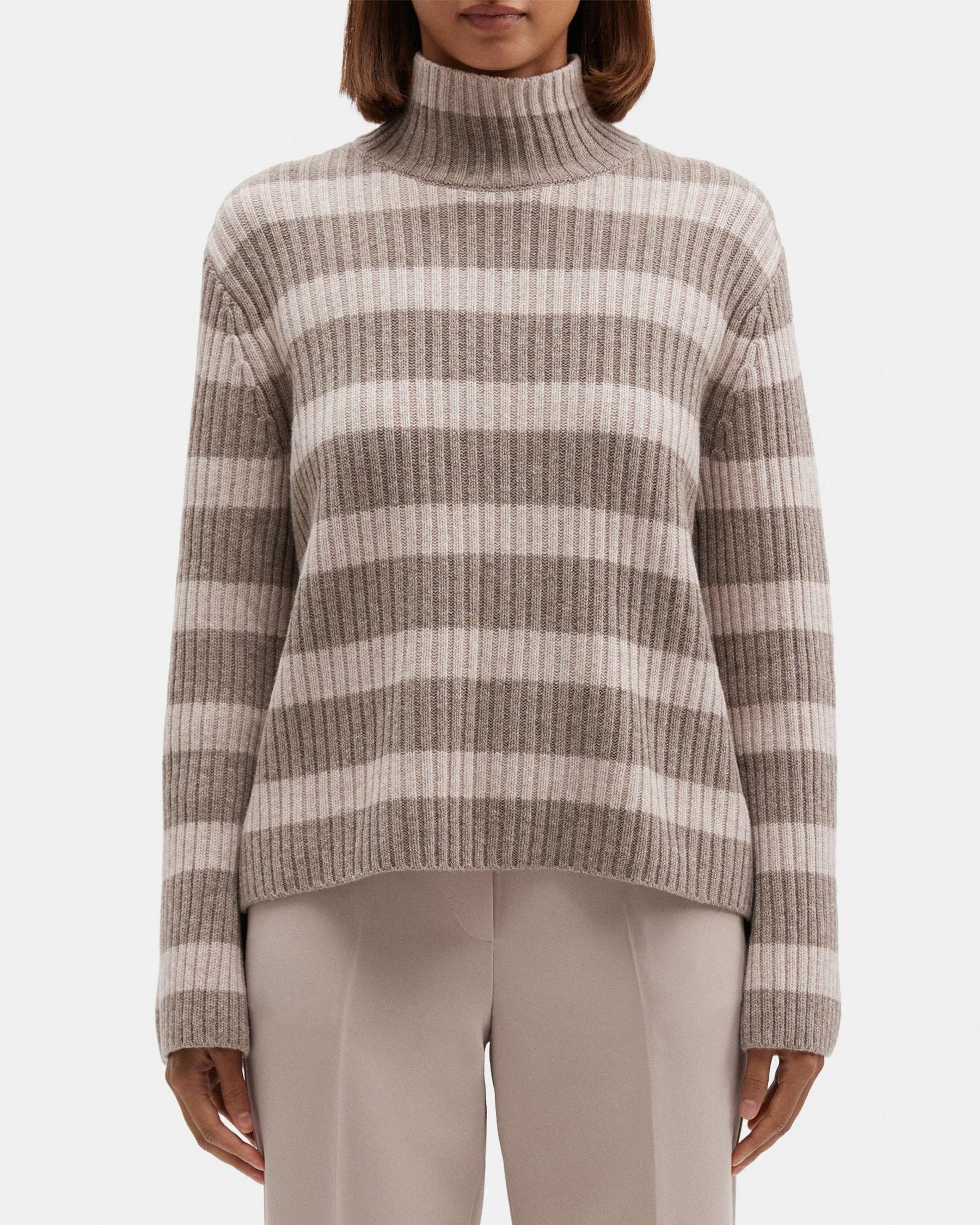 Striped Turtleneck Sweater in Wool Product Image