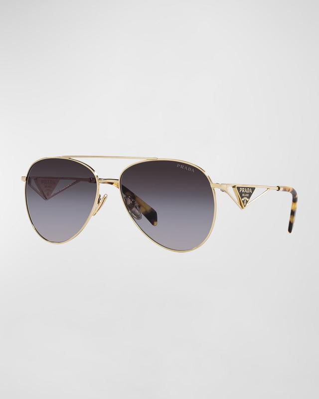 Prada 58mm Gradient Pilot Sunglasses Product Image